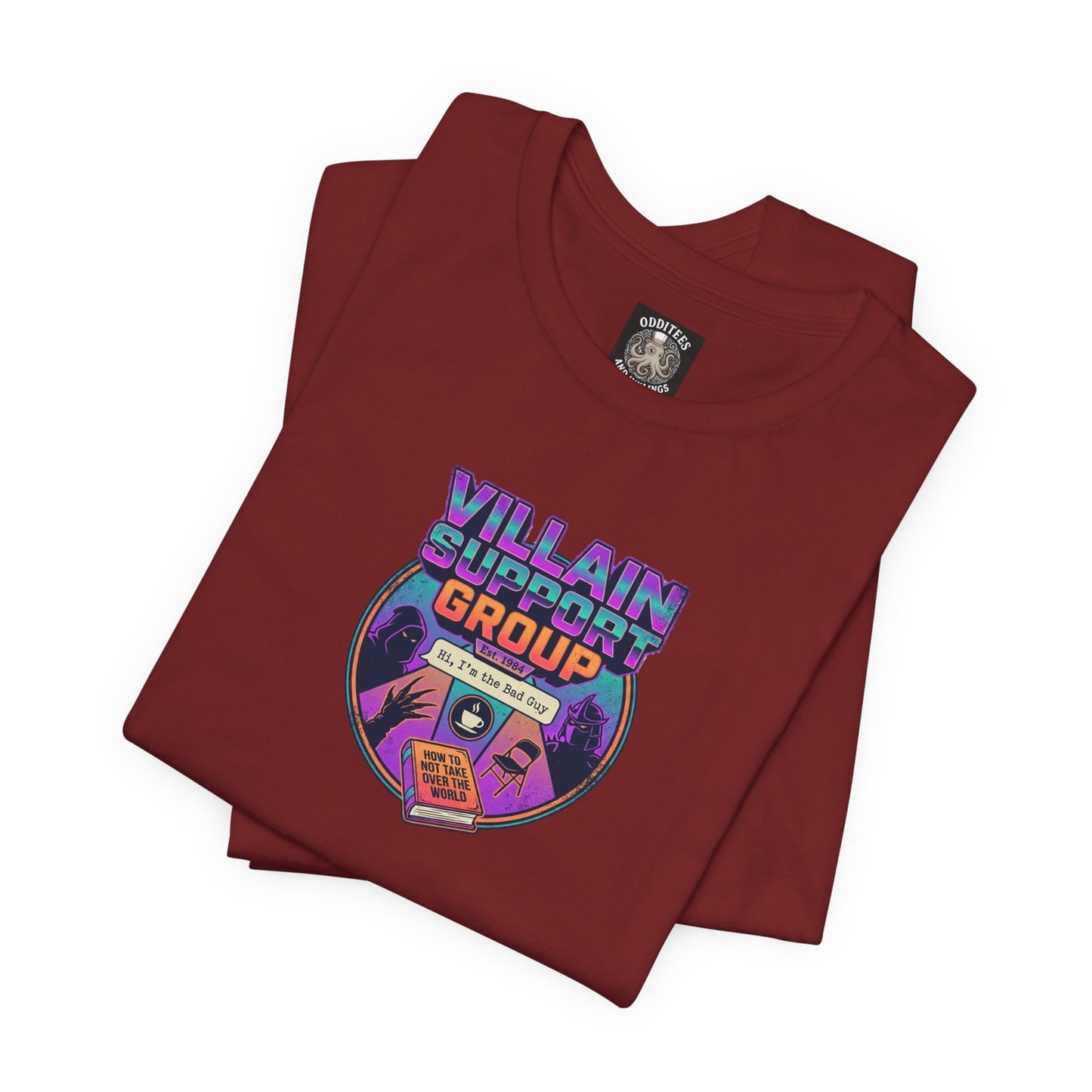 Villain Support Group T-Shirt — Funny Retro Supervillain Club Tee