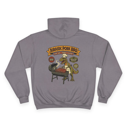 Jurassic Pork BBQ Hoodie – Funny T-Rex Grilling Sweatshirt for BBQ Lovers