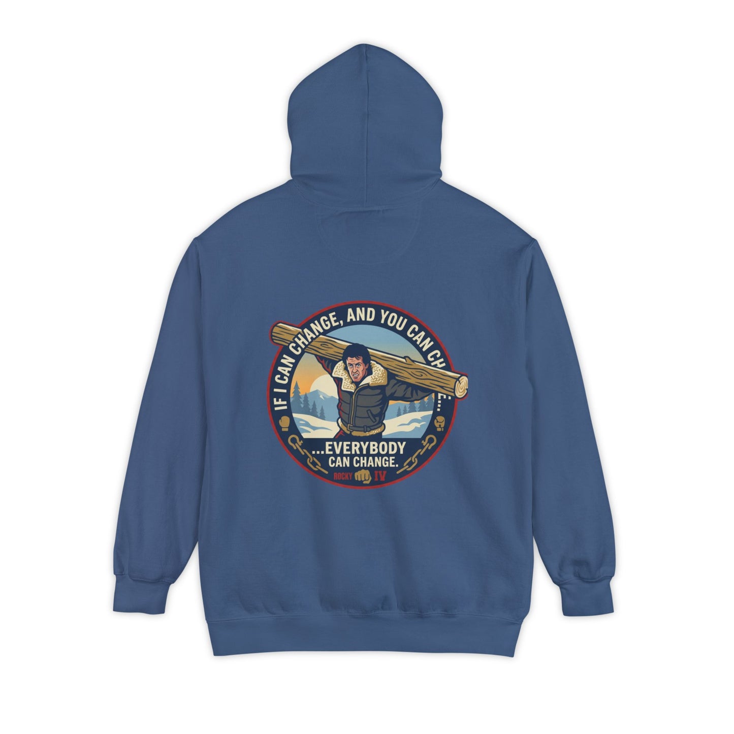 "Everybody Can Change" Underdog Montage Training Hoodie — 90's Retro Boxing Champ Inspiration Hoodie