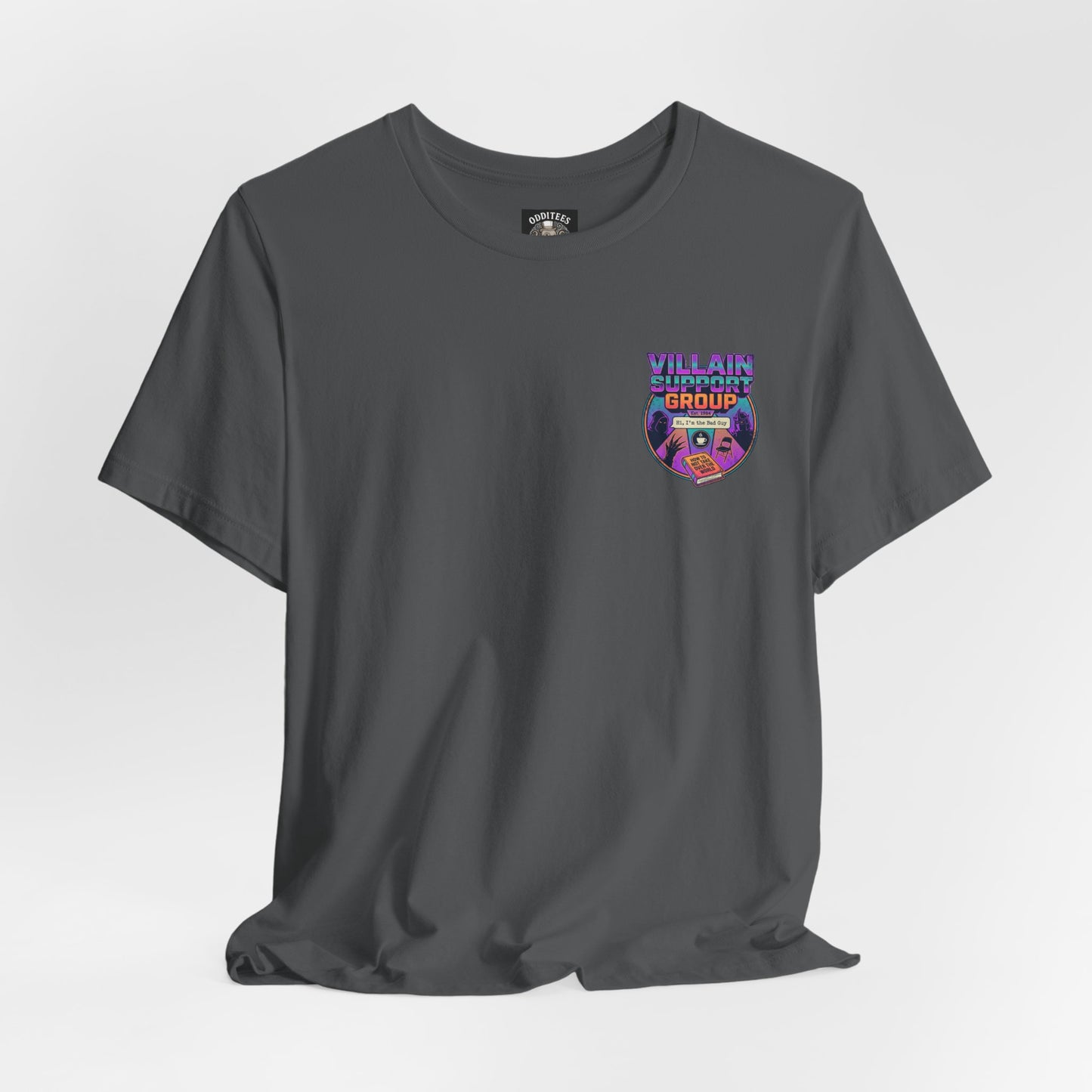 Villain Support Group Tee — Funny Supervillain Graphic T-Shirt
