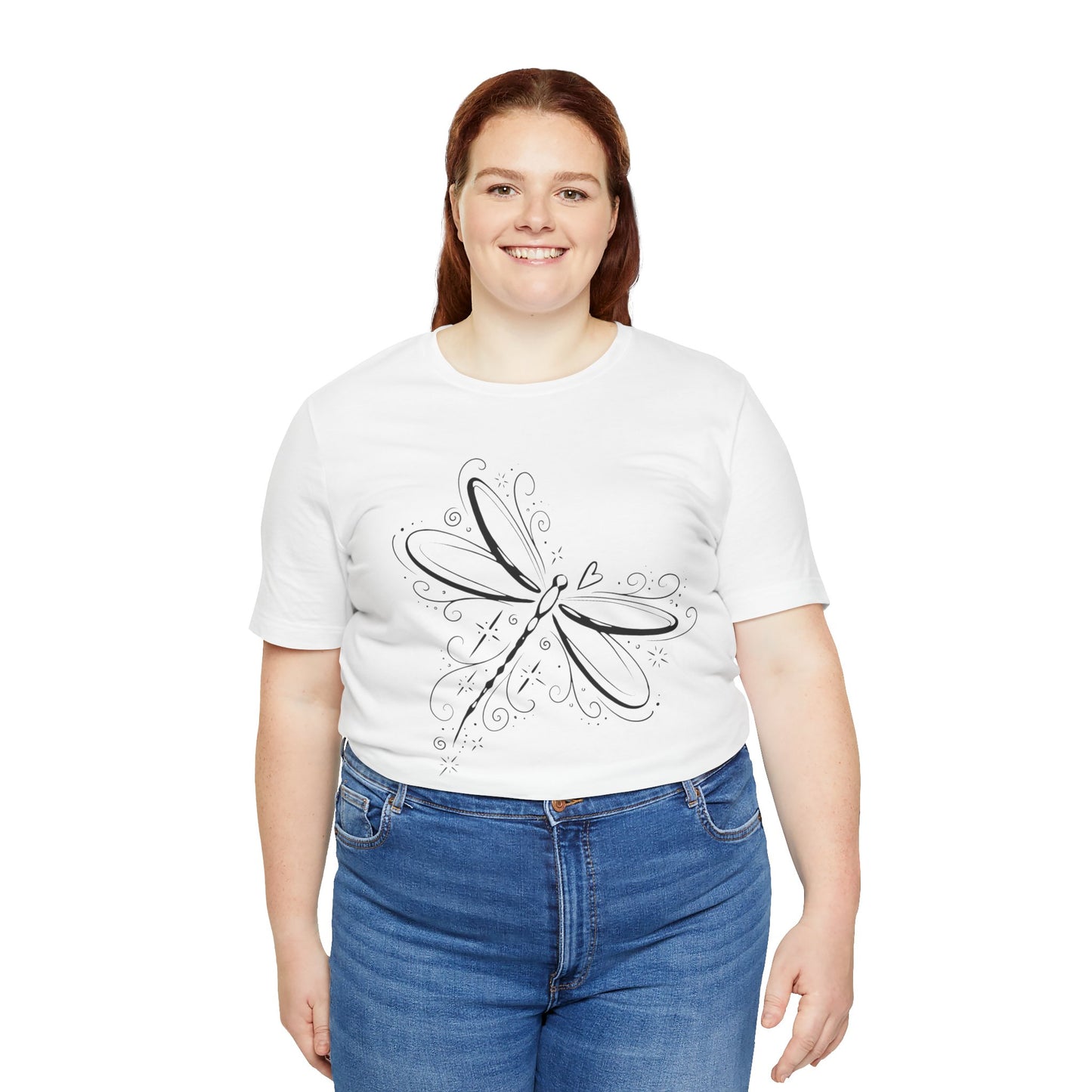 Dragonfly Line Art T-Shirt — Elegant Minimal Nature Tee