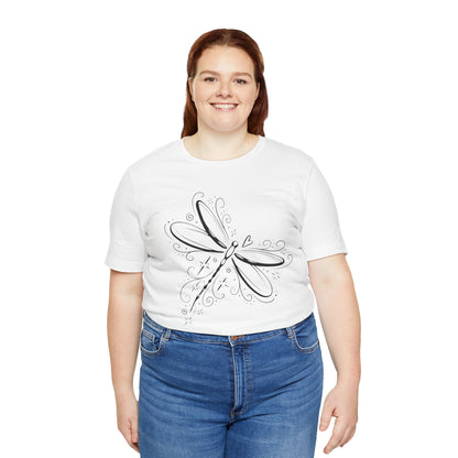 Dragonfly Line Art T-Shirt — Elegant Minimal Nature Tee