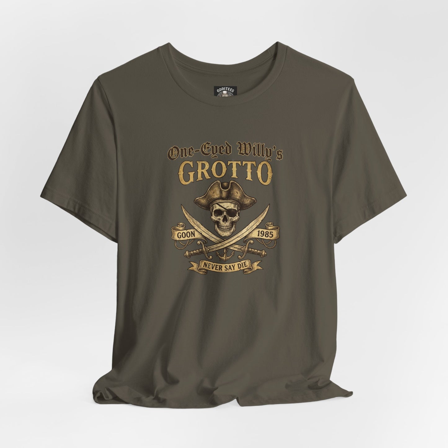 One-Eyed Willy's Grotto Pirate Skull T-Shirt — 80's Treasure Map Tee