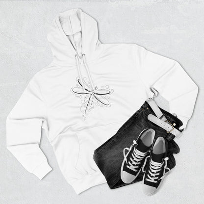Dragonfly Minimalist Hoodie — Subtle Line Art Fleece Pullover