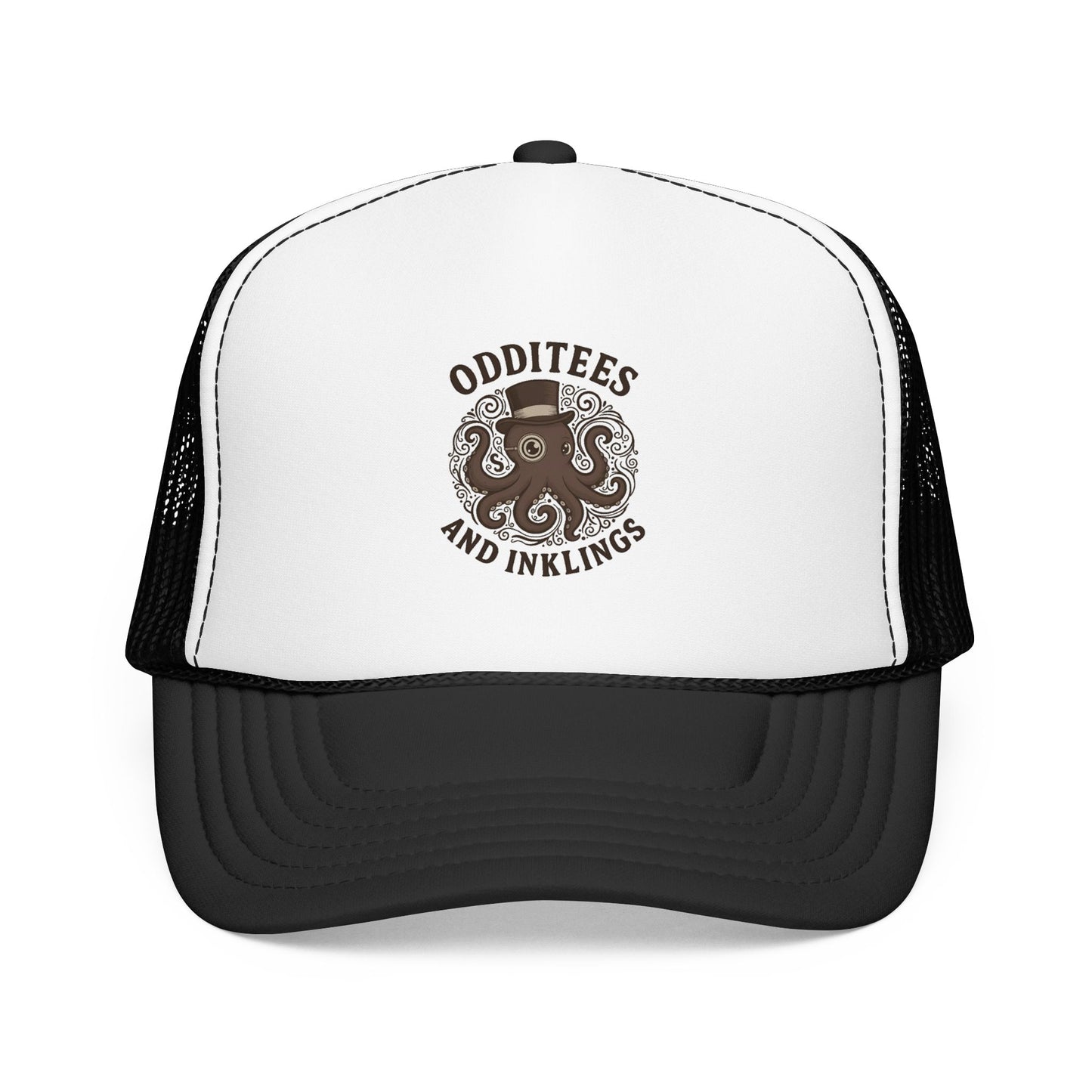 Octopus Logo Trucker Hat — "Odditees and Inklings" Foam Mesh Cap