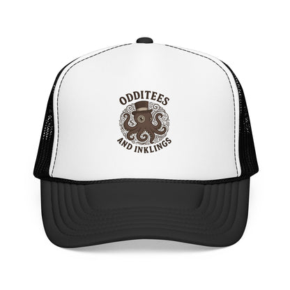 Octopus Logo Trucker Hat — "Odditees and Inklings" Foam Mesh Cap