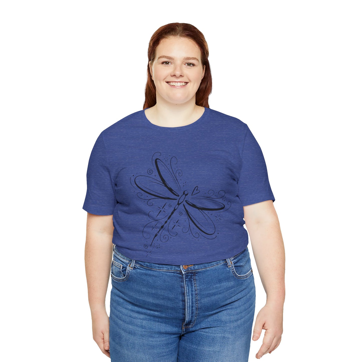 Dragonfly Line Art T-Shirt — Elegant Minimal Nature Tee