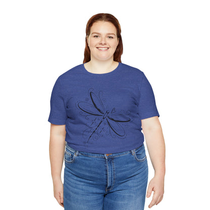 Dragonfly Line Art T-Shirt — Elegant Minimal Nature Tee