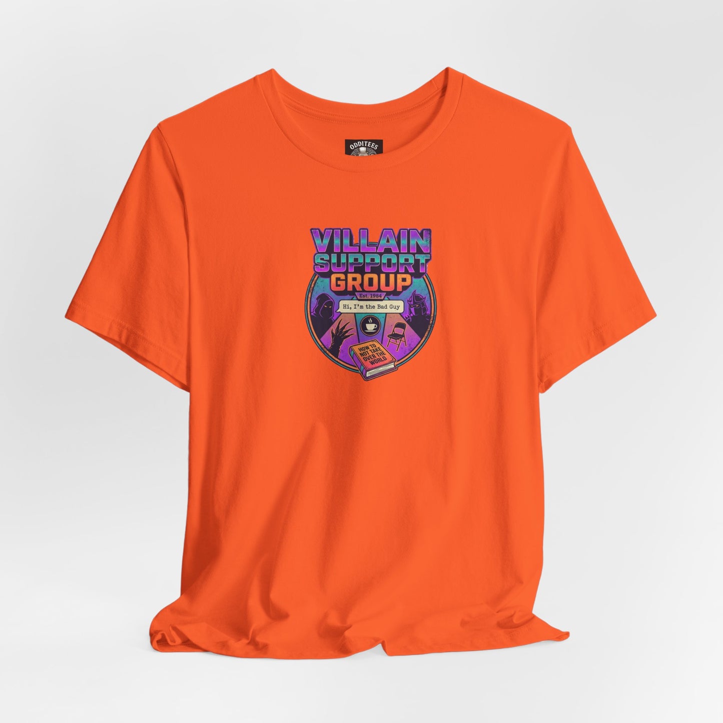 Villain Support Group T-Shirt — Funny Retro Supervillain Club Tee
