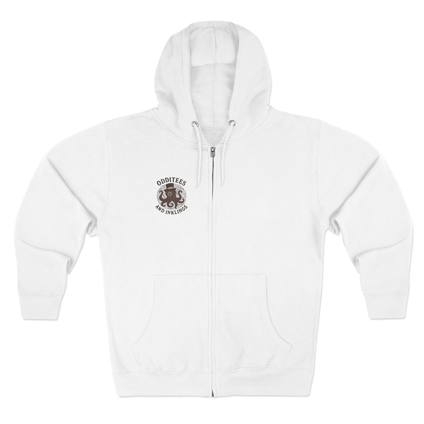 Octopus Logo Zip Hoodie — "Odditees and Inklings" Graphic Zip-Up