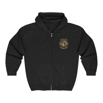 Smuggler's Mutual Insurance Co. Zip Hoodie - SoloVerse Side Hustle Sci-Fi Full-Zip Hoodie