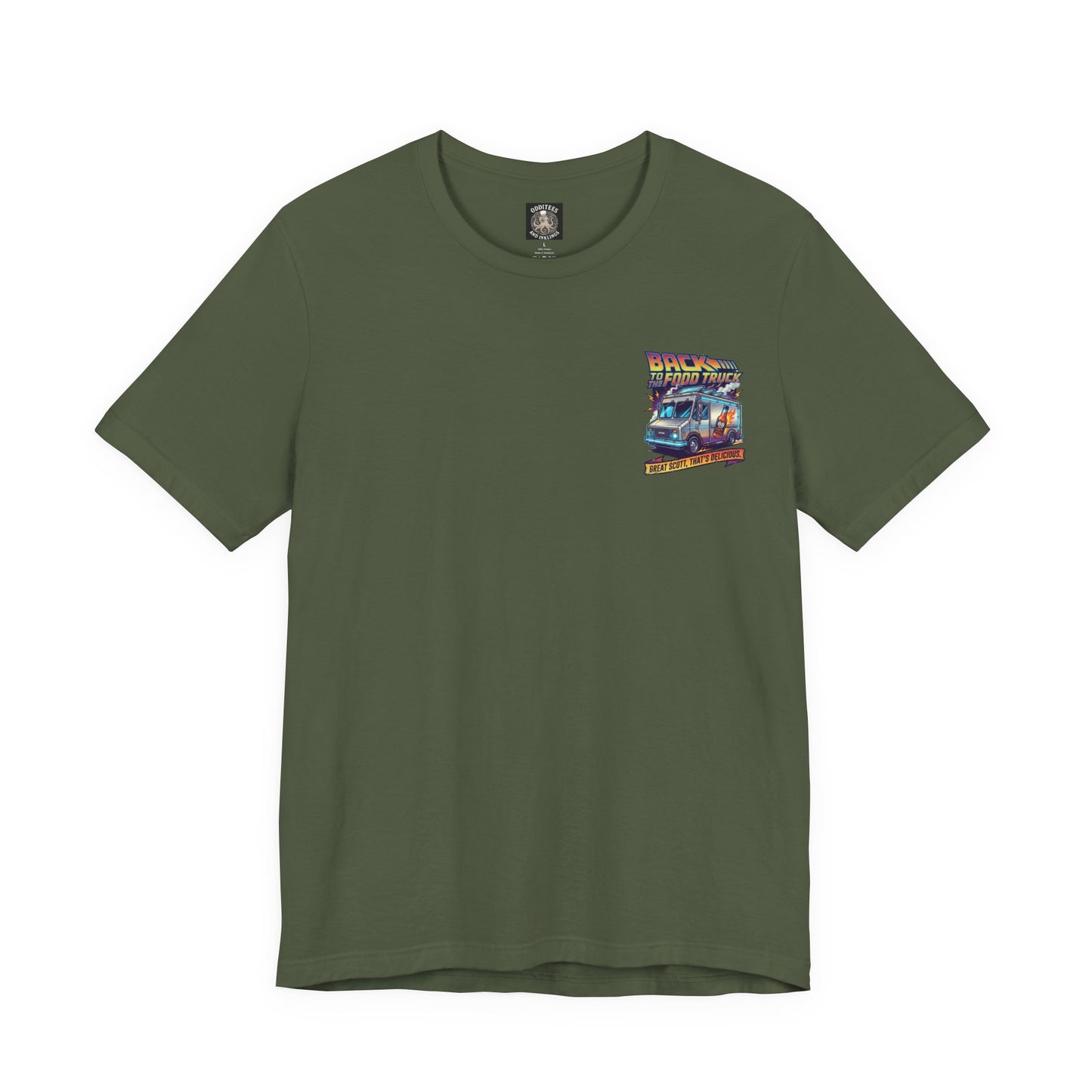 Back to the Food Truck Future Tee — 88mph Hot Sauce 80's Food Truck Graphic T-Shirt