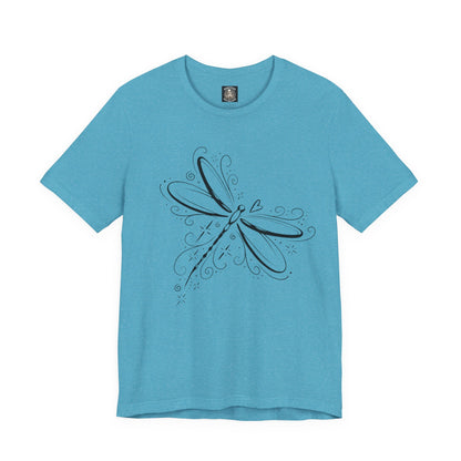 Dragonfly Line Art T-Shirt — Elegant Minimal Nature Tee