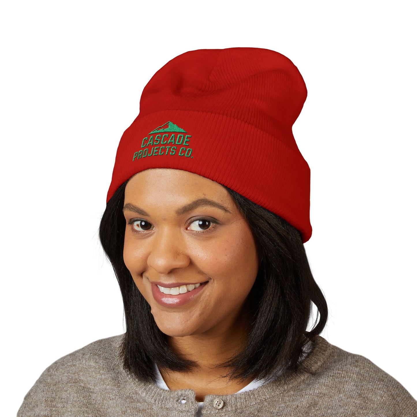 Cascade Projects Co. Embroidered Mountain Cuffed Beanie