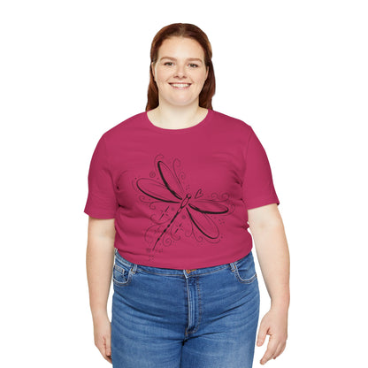 Dragonfly Line Art T-Shirt — Elegant Minimal Nature Tee