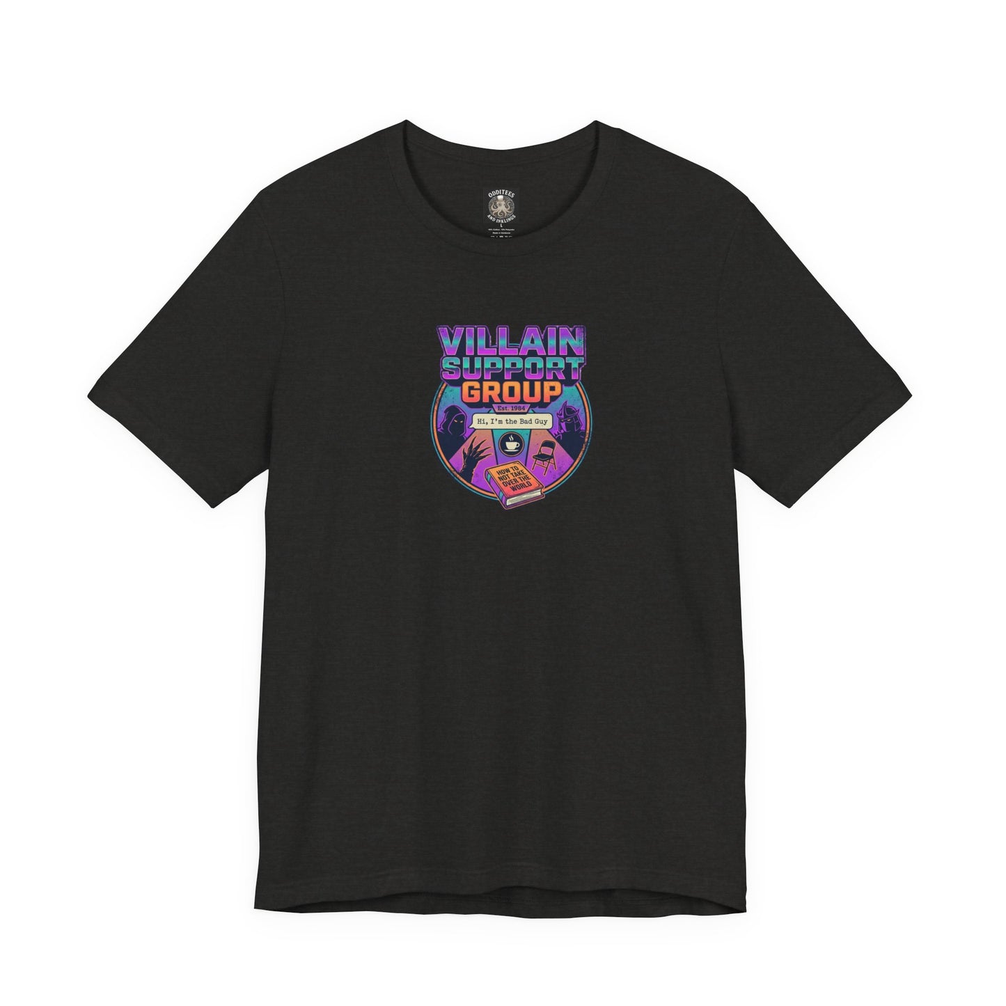 Villain Support Group T-Shirt — Funny Retro Supervillain Club Tee