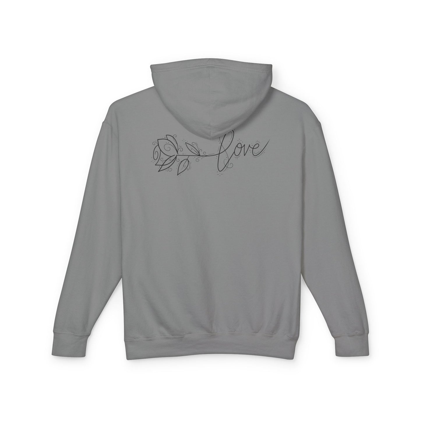 Love Floral Hoodie — Minimal Line Rose Hooded Sweatshirt