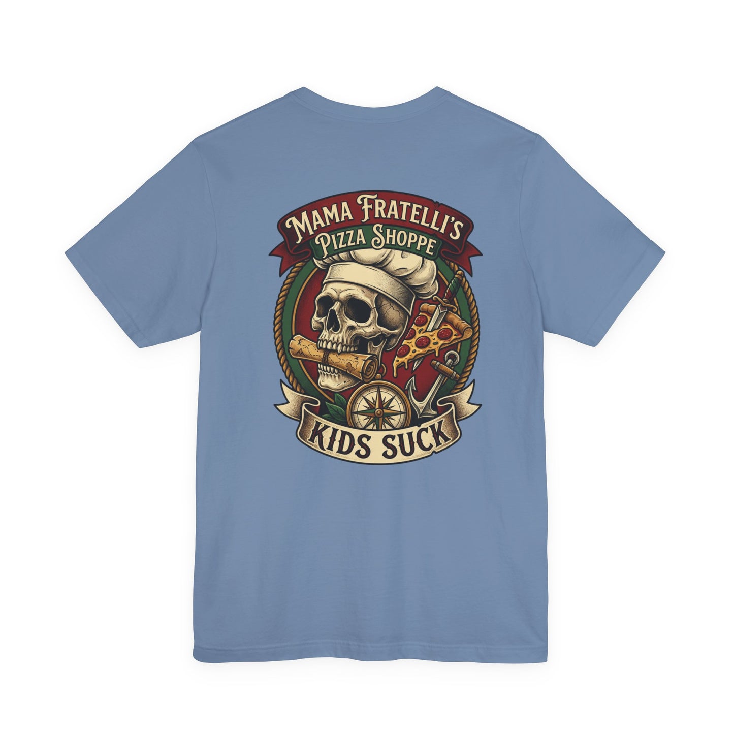 Mama Fratelli's Pizza Shoppe "By The Slice Graphic Tee" - 80's Movie Fandom T-Shirt