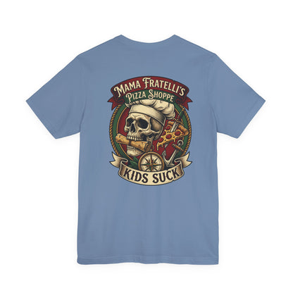 Mama Fratelli's Pizza Shoppe "By The Slice Graphic Tee" - 80's Movie Fandom T-Shirt