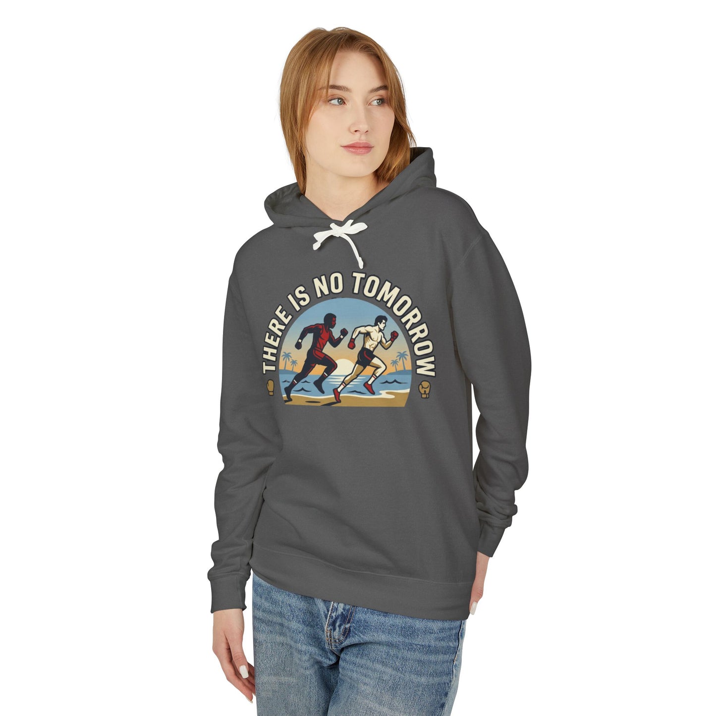 "There Is No Tomorrow" Underdog Montage Hoodie — Retro Fitness Lightweight Hooded Sweatshirt