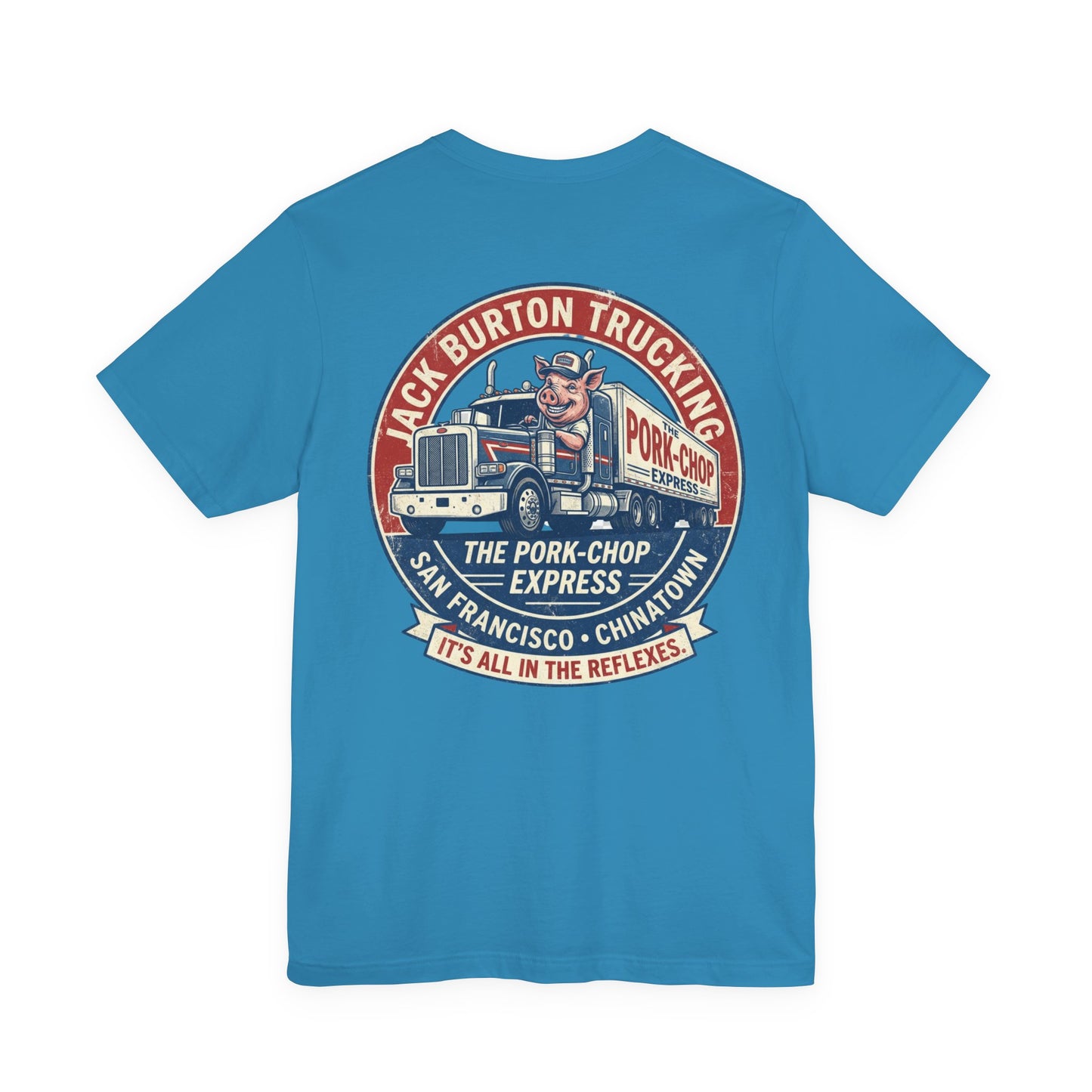 Trucking T‑Shirt — "Jack Burton Trucking: The Pork-Chop Express" Retro Logo Tee