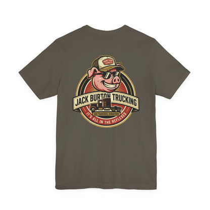 Jack Burton Trucking Pig Logo T-Shirt — 'It's All in the Reflexes' Vintage Truck Driver Tee