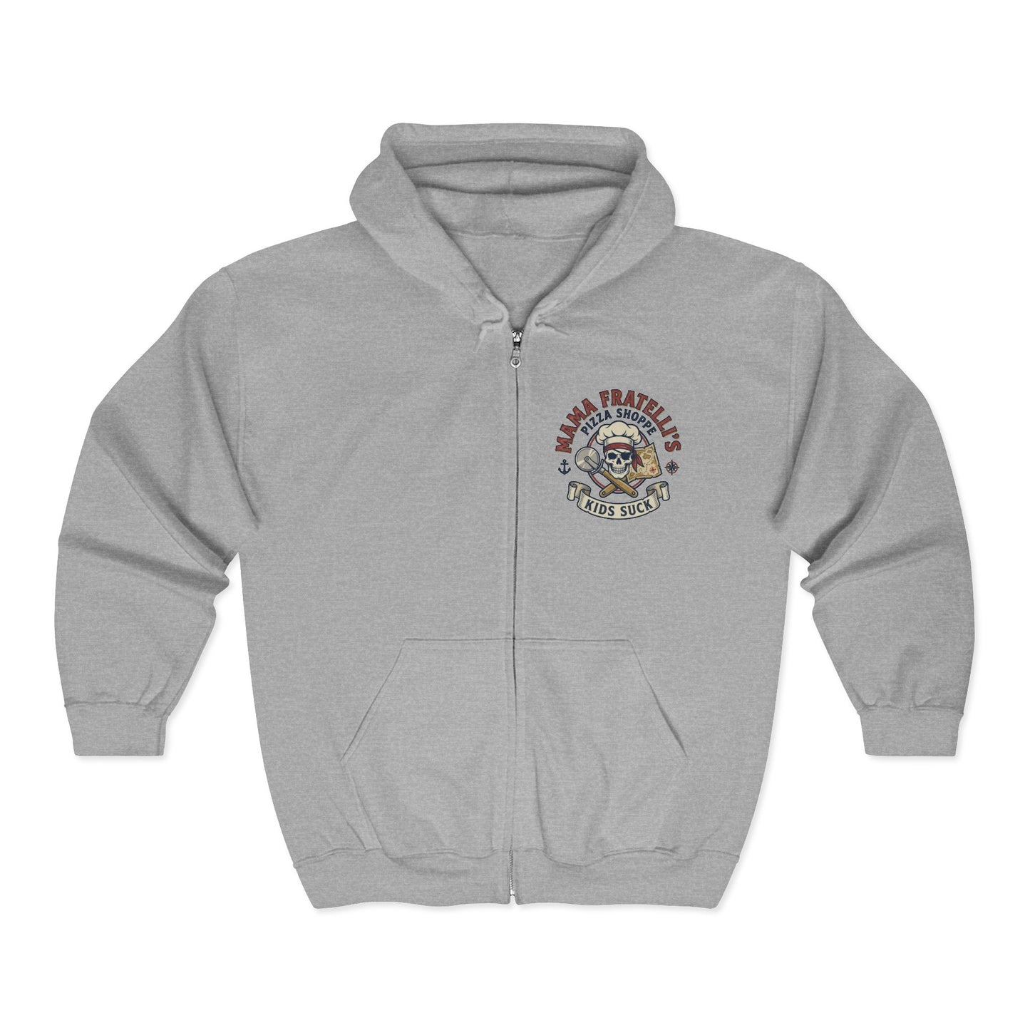 Mama Fratelli’s Pizza Shoppe Graphic "Delivery Guy" Zip Hoodie - Goonies Inspired Gear