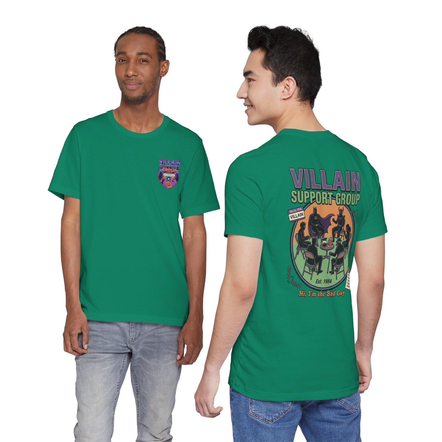Villain Support Group Tee — Funny Supervillain Graphic T-Shirt