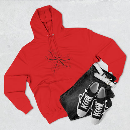 Dragonfly Minimalist Hoodie — Subtle Line Art Fleece Pullover