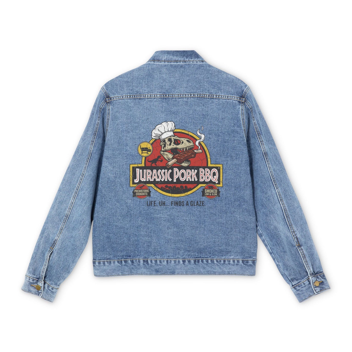 Jurassic Pork BBQ — Grill Tuxedo Denim Jacket w/Back Patch