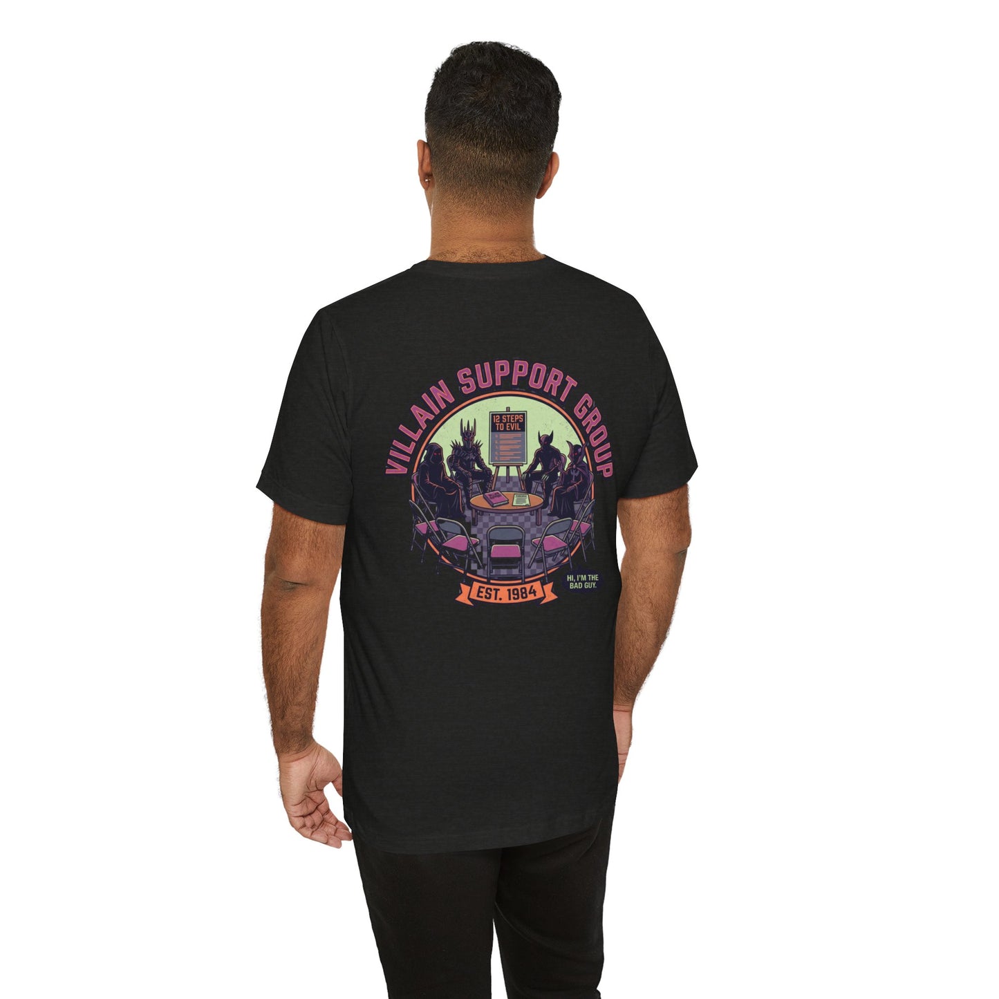 Villain Support Group T-Shirt — Funny Retro Supervillain Club Tee