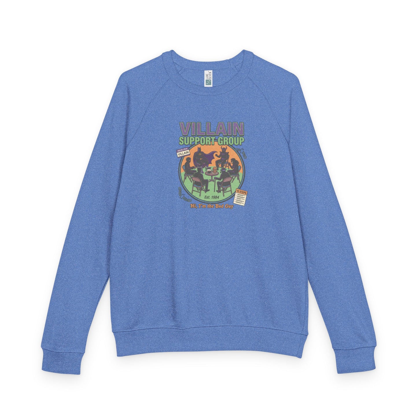 Villain Support Group Crewneck Sweatshirt – Retro Horror Comic Graphic