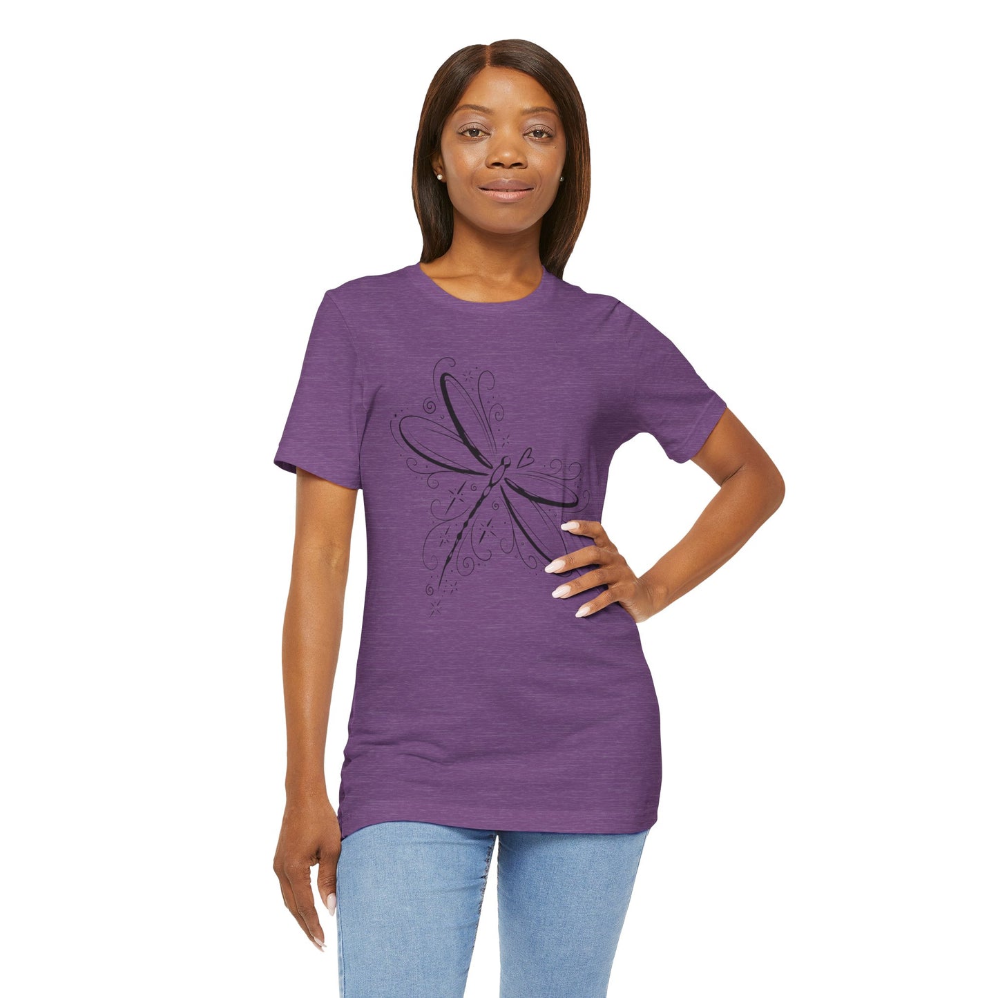 Dragonfly Line Art T-Shirt — Elegant Minimal Nature Tee