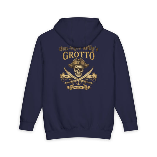 One-Eyed Willy's Grotto Treasure Hunt Hoodie — Vintage Nautical Pullover Hooded Sweatshirt