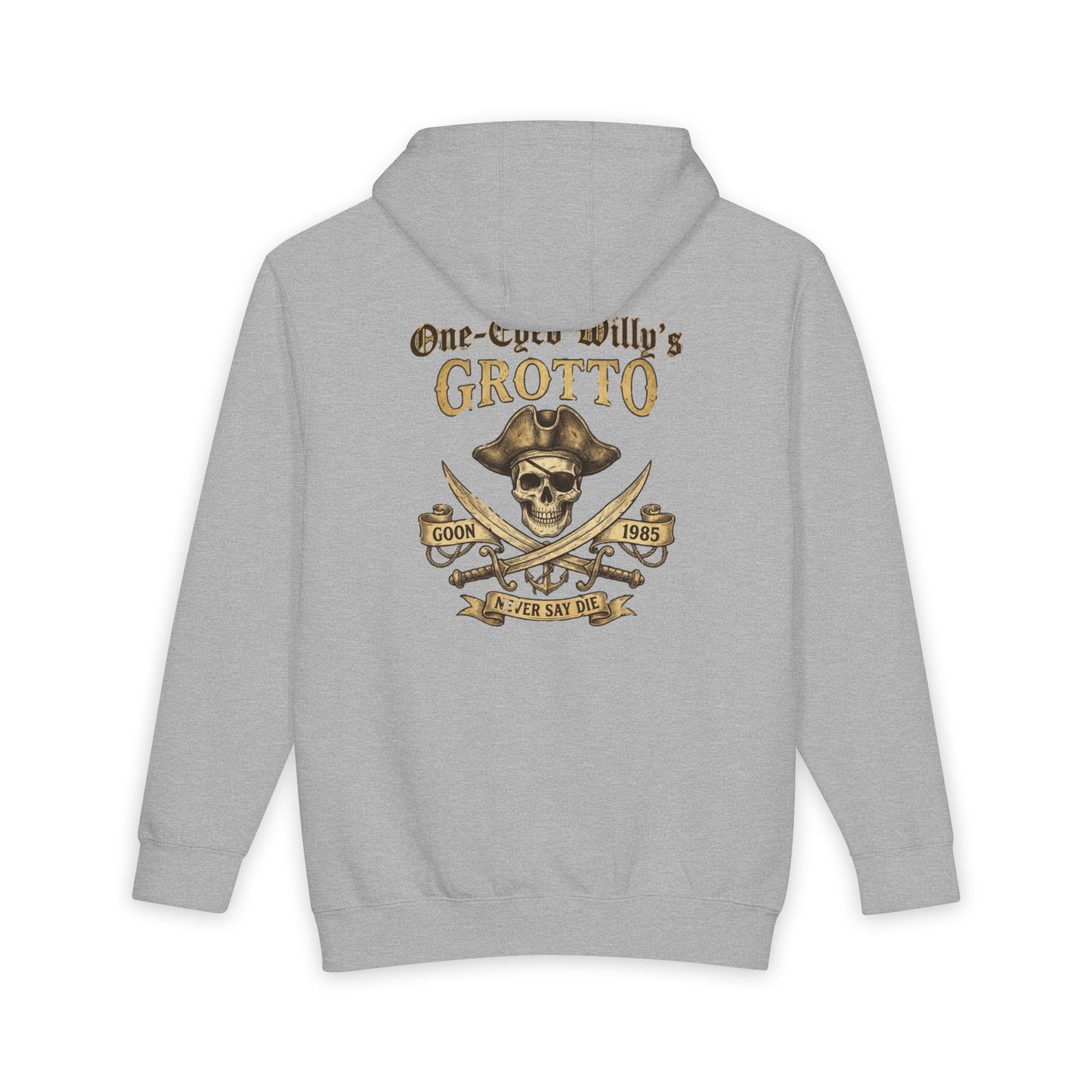 One-Eyed Willy's Grotto Treasure Hunt Hoodie — Vintage Nautical Pullover Hooded Sweatshirt