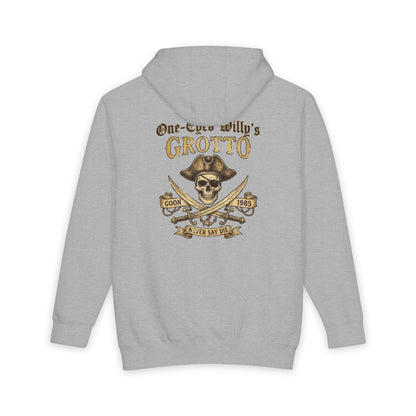 One-Eyed Willy's Grotto Treasure Hunt Hoodie — Vintage Nautical Pullover Hooded Sweatshirt