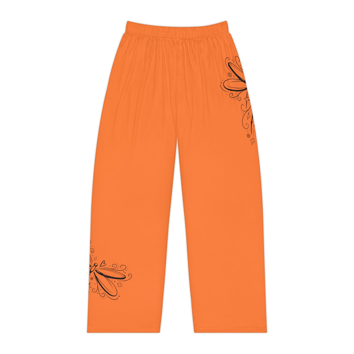 Butterfly Women's Loungewear Pajama Bottoms - Orange Pop