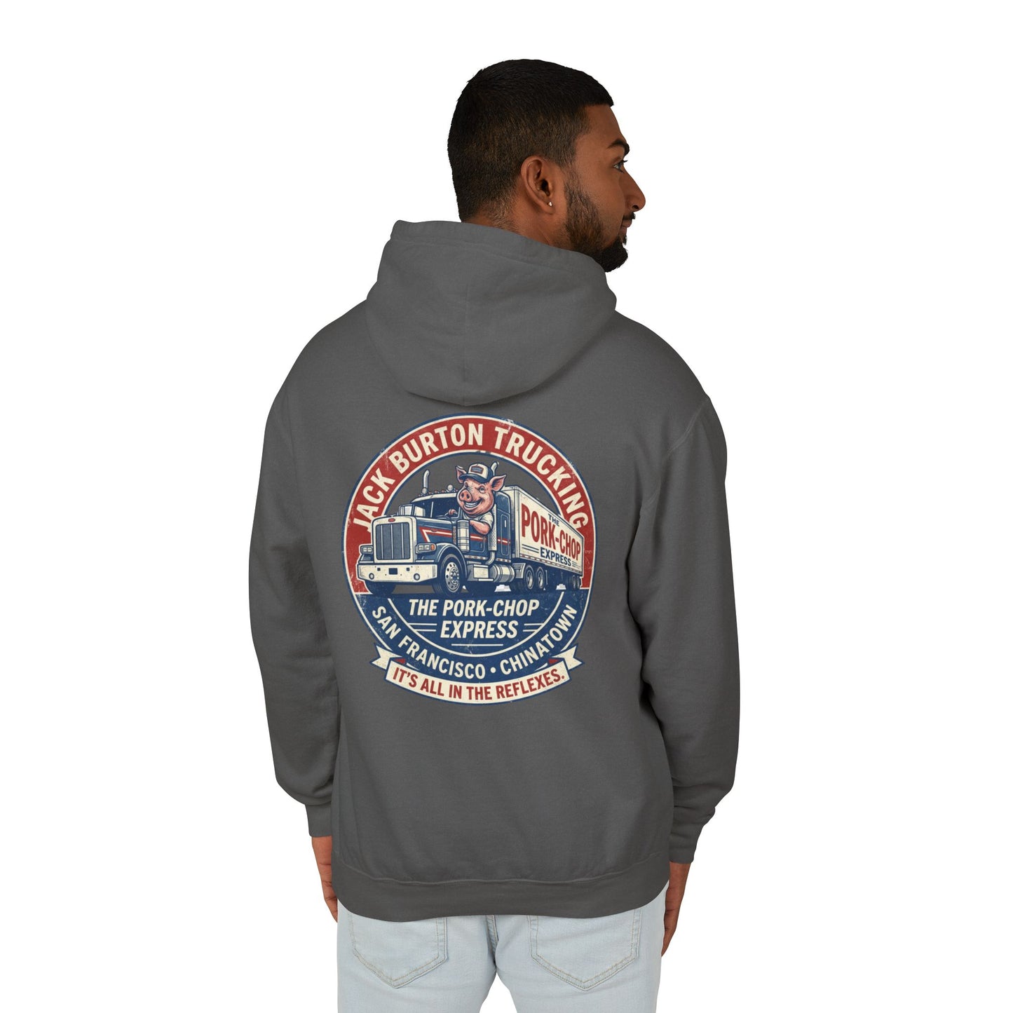 The Pork-Chop Express Hoodie — Retro Trucking Graphic Hooded Sweatshirt