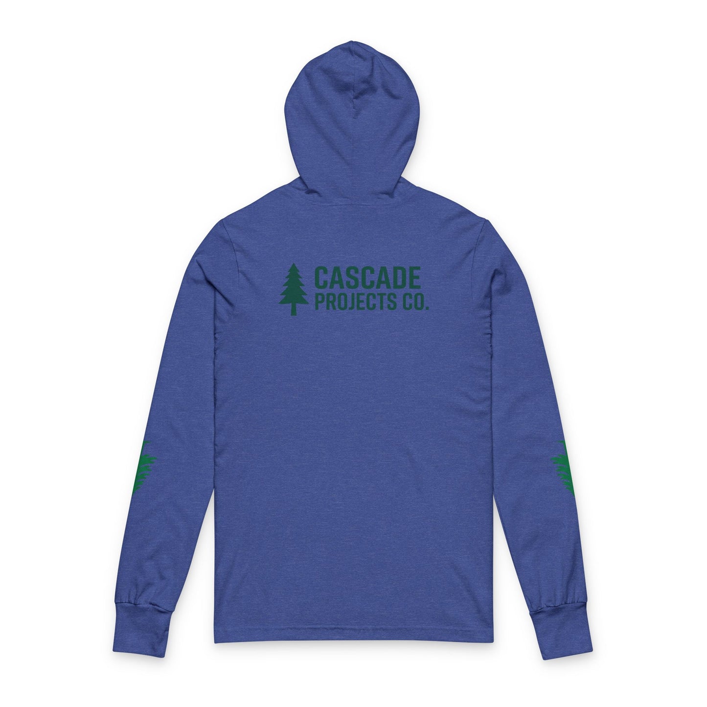 Hooded Long Sleeve Tee — Cascade Projects Co. Mountain & Tree Logo