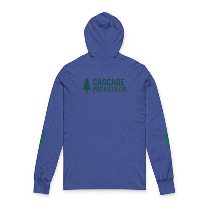 Hooded Long Sleeve Tee — Cascade Projects Co. Mountain & Tree Logo