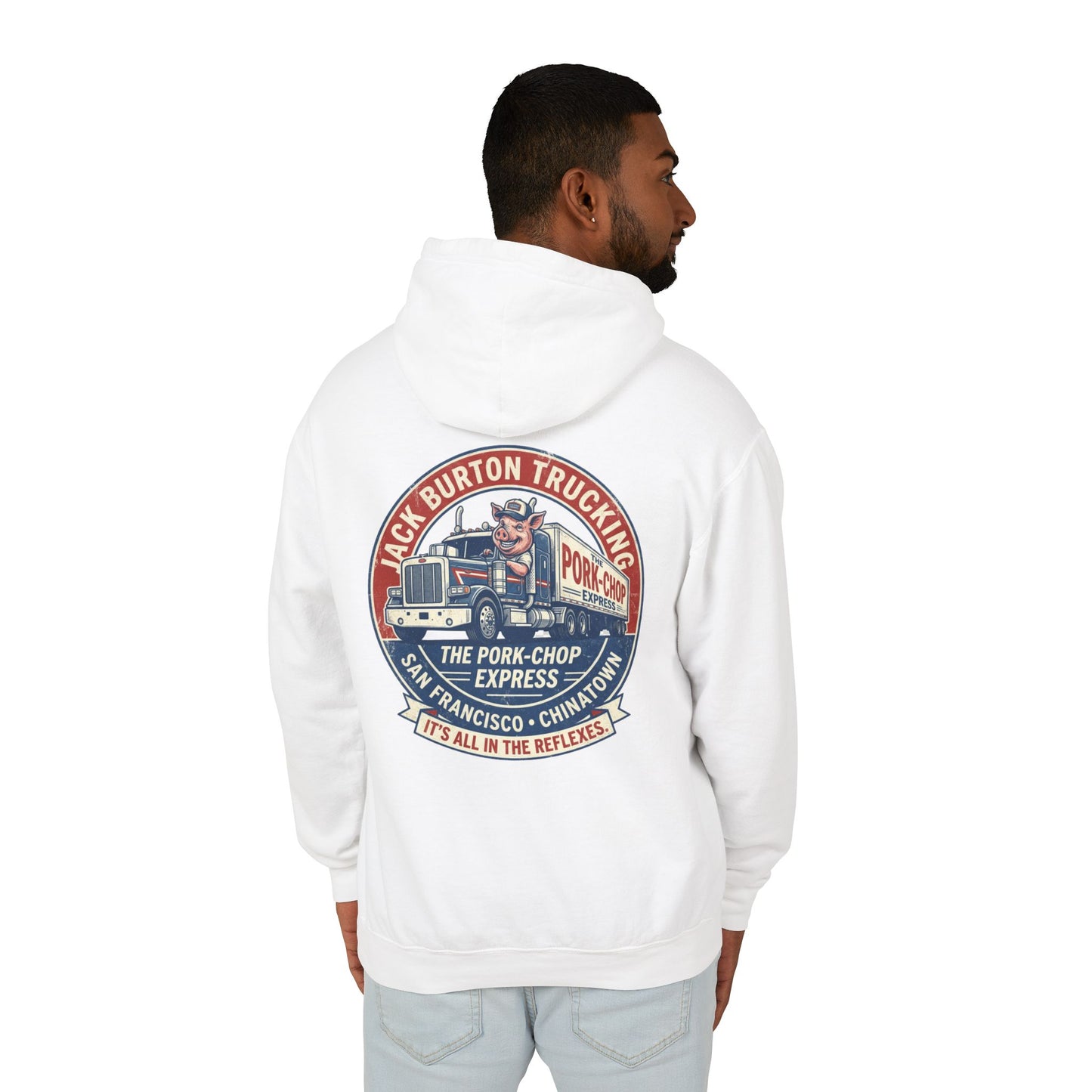 The Pork-Chop Express Hoodie — Retro Trucking Graphic Hooded Sweatshirt