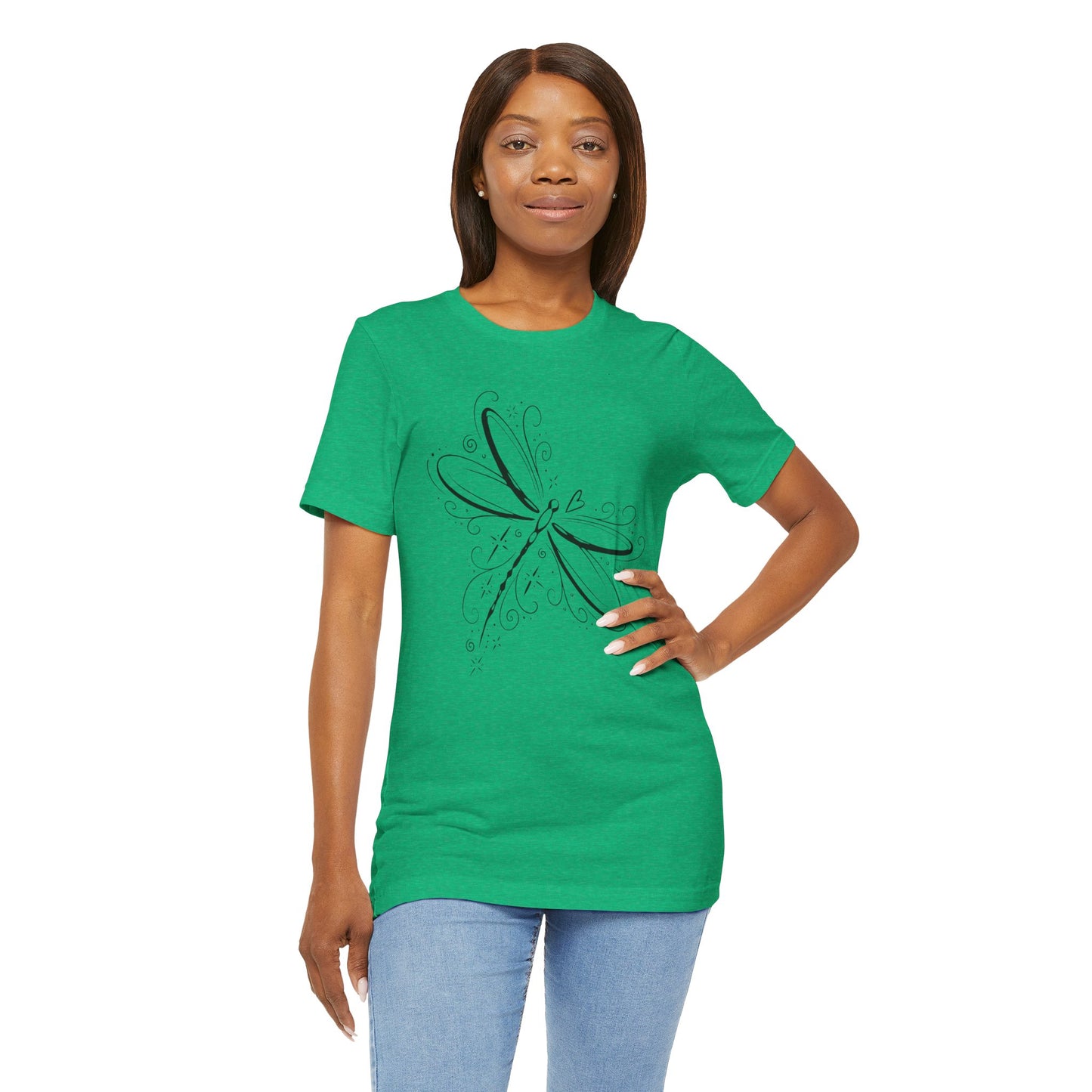 Dragonfly Line Art T-Shirt — Elegant Minimal Nature Tee
