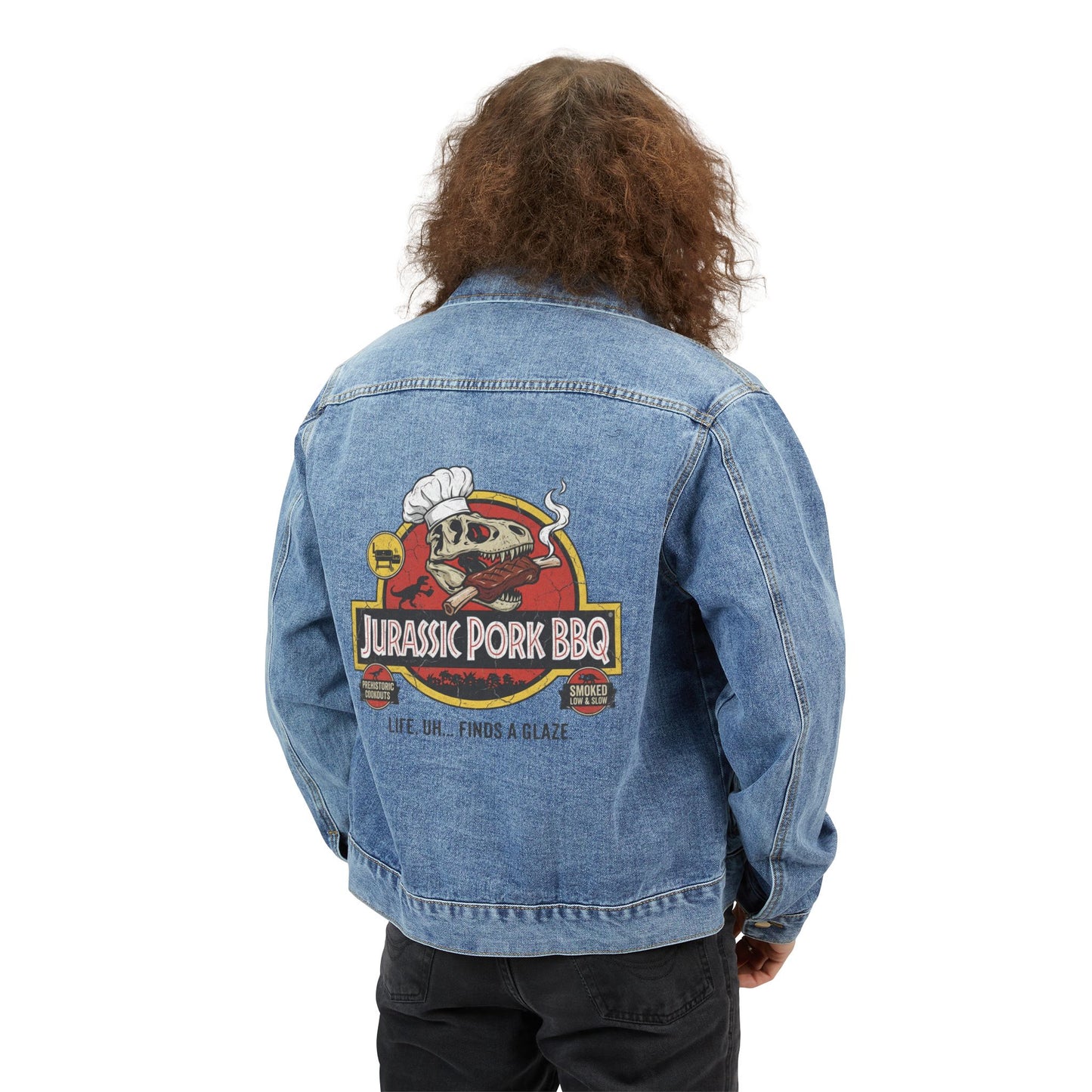 Jurassic Pork BBQ — Grill Tuxedo Denim Jacket w/Back Patch