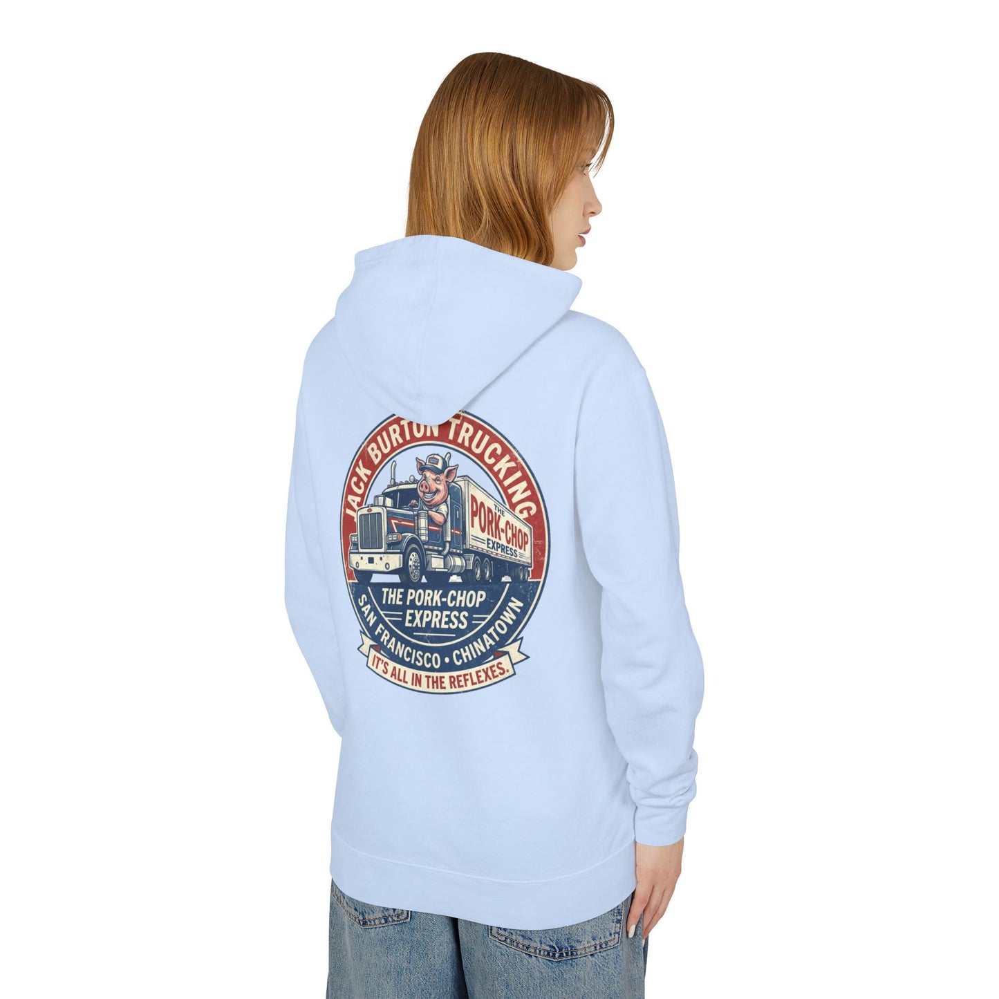 The Pork-Chop Express Hoodie — Retro Trucking Graphic Hooded Sweatshirt