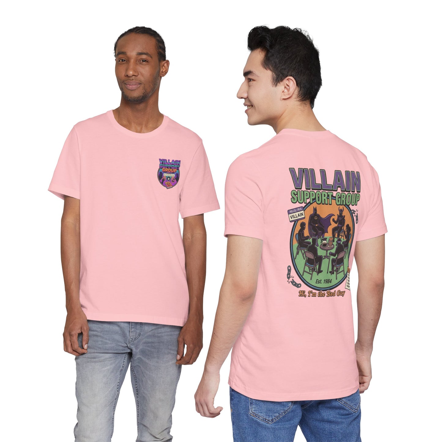 Villain Support Group Tee — Funny Supervillain Graphic T-Shirt