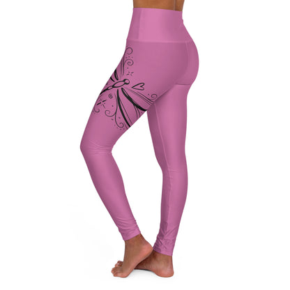Pink Floral Swirl High-Waist Yoga Leggings