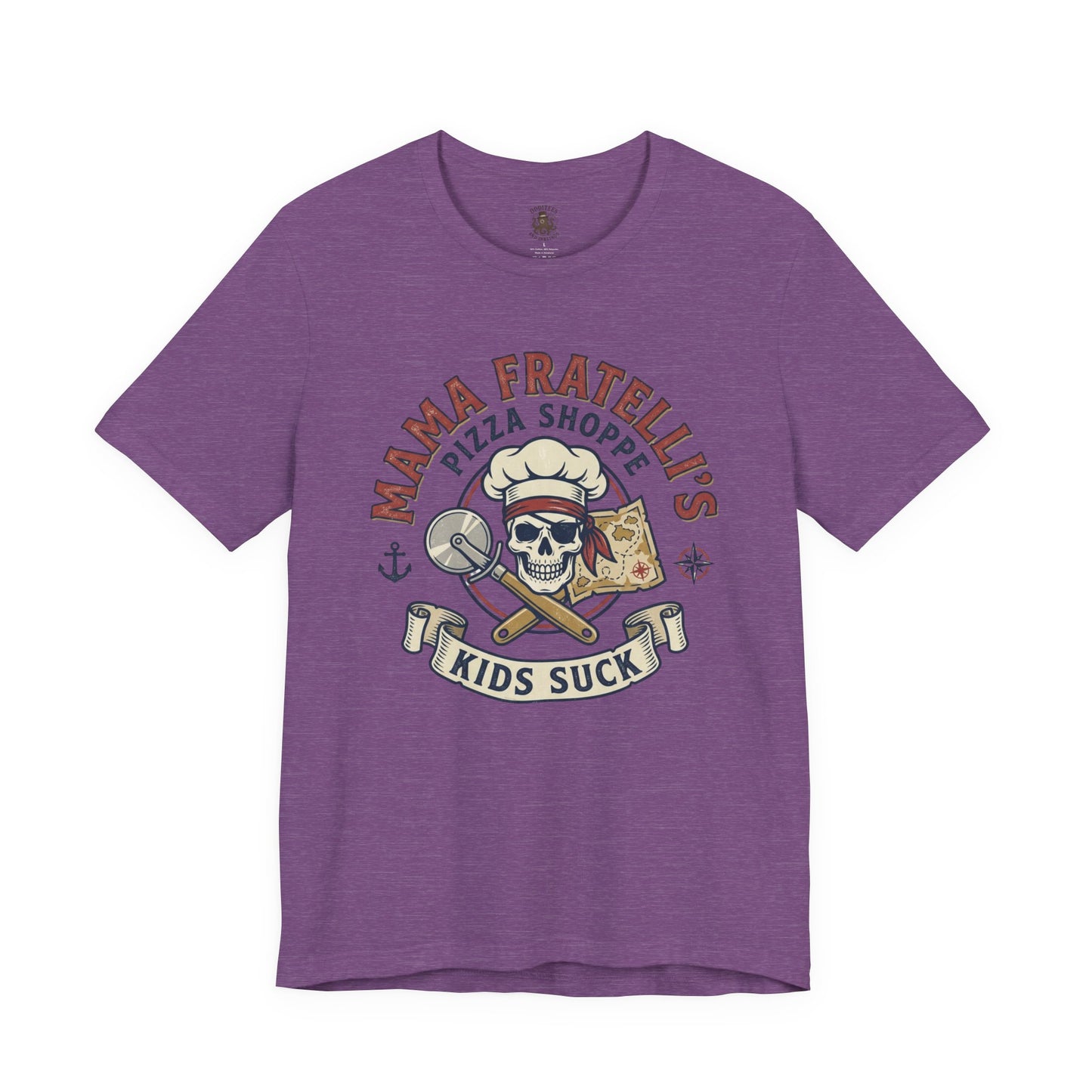 Kids Suck Pizza Tee — Mama Fratelli’s Pizza Shoppe Skull Graphic T-Shirt