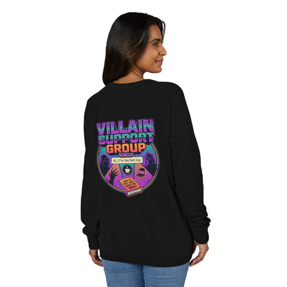 Villain Support Group Crewneck Sweatshirt – Retro Horror Comic Graphic