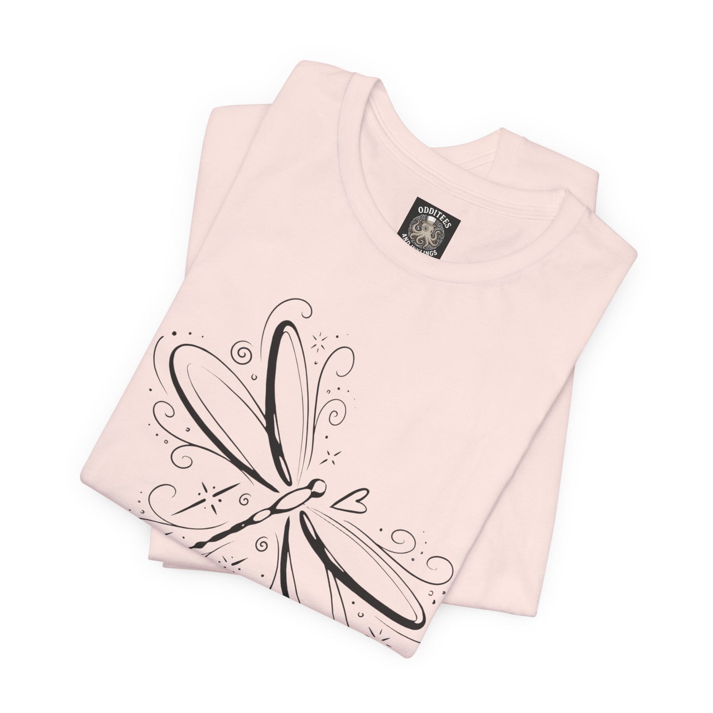 Dragonfly Line Art T-Shirt — Elegant Minimal Nature Tee
