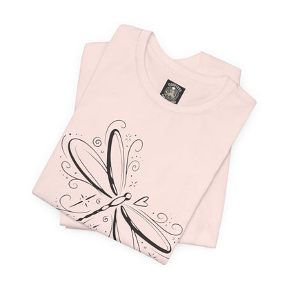 Dragonfly Line Art T-Shirt — Elegant Minimal Nature Tee